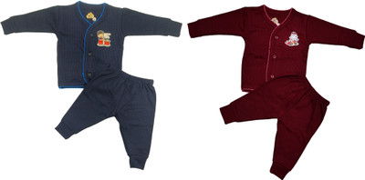 LUX INFERNO Top - Pyjama Set For Baby Boys & Baby Girls(Multicolor, Pack of 2)