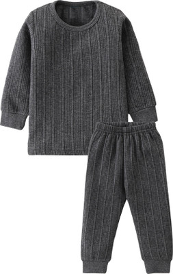 PIBU Top - Pyjama Set For Baby Boys & Baby Girls(Grey, Pack of 1)