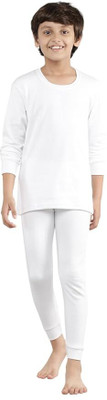 AJ Hosiery Top - Pyjama Set For Boys & Girls(White, Pack of 1)