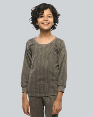 LUX INFERNO Top For Boys & Girls(Grey, Pack of 1)