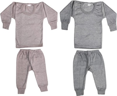 Yanwenx Top - Pyjama Set For Baby Boys & Baby Girls(Grey, Pack of 2)