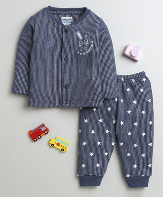 BUMZEE Top - Pyjama Set For Boys(Grey, Pack of 2)