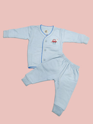 LUX INFERNO Top - Pyjama Set For Baby Boys & Baby Girls(Light Blue, Pack of 1)