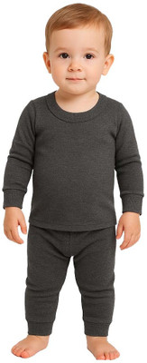 MIKONIKO Top - Pyjama Set For Boys & Girls(Grey, Pack of 1)