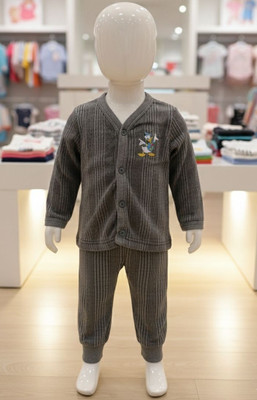 LAIKA Top - Pyjama Set For Baby Boys & Baby Girls(Grey, Pack of 1)