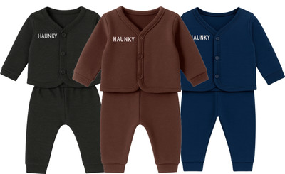 HAUNKY Top - Pyjama Set For Baby Boys & Baby Girls(Multicolor, Pack of 3)