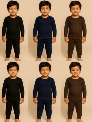 ATXP Top - Pyjama Set For Boys & Girls(Black, Pack of 3)