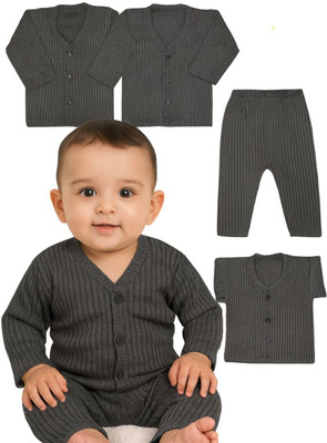 ROMYCRON Top - Pyjama Set For Baby Boys & Baby Girls(Grey, Pack of 1)