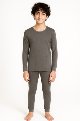 Creadcraft Top - Pyjama Set For Boys(Grey, Pack of 1)