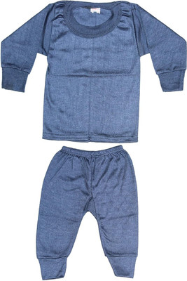 MIKONIKO Top - Pyjama Set For Baby Boys & Baby Girls(Blue, Pack of 1)