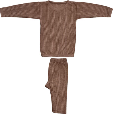 fleepshort collection Top - Pyjama Set For Baby Boys & Baby Girls(Brown, Pack of 1)