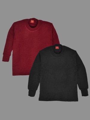 LUX COTT'S WOOL Top For Boys(Maroon, Pack of 2)