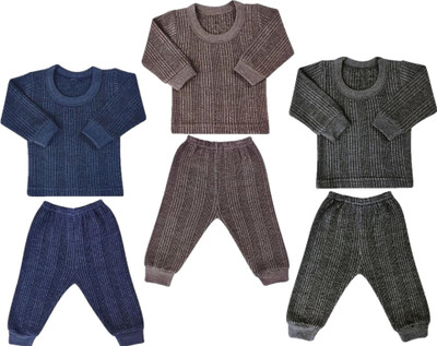 RVJ DEZINES Top - Pyjama Set For Baby Boys & Baby Girls(Multicolor, Pack of 3)
