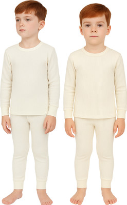 IRCON Top - Pyjama Set For Boys & Girls(White, Pack of 2)