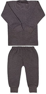 rajshee hoisery Top - Pyjama Set For Baby Boys & Baby Girls(Brown, Pack of 1)