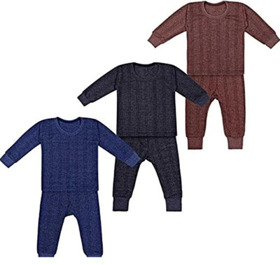 Everkid Top - Pyjama Set For Baby Boys & Baby Girls(Multicolor, Pack of 3)