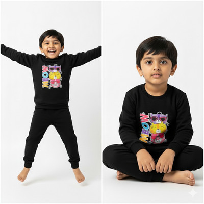vestido hub Top - Pyjama Set For Baby Boys & Baby Girls(Black, Pack of 1)