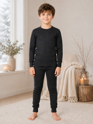 LUX COTT'S WOOL Top - Pyjama Set For Boys(Black, Pack of 1)