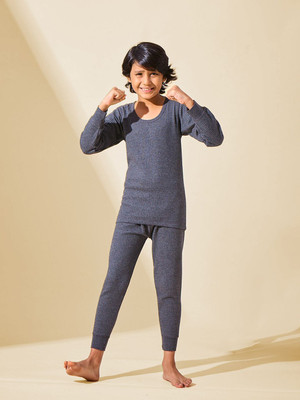 LUX INFERNO Top - Pyjama Set For Boys & Girls(Grey, Pack of 1)