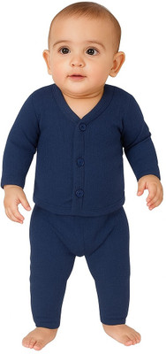 MIKONIKO Top - Pyjama Set For Baby Boys & Baby Girls(Blue, Pack of 1)