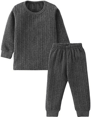 Cup's-In Top - Pyjama Set For Baby Boys & Baby Girls(Grey, Pack of 1)