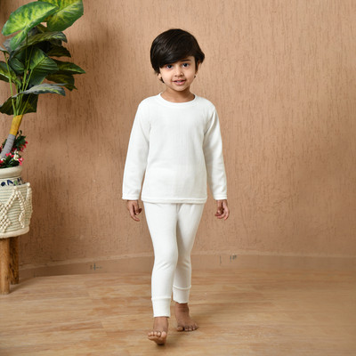 MoMaa Top - Pyjama Set For Baby Boys(White, Pack of 1)