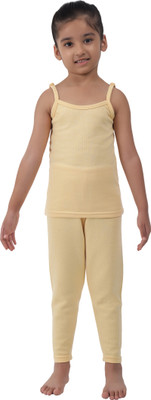 Selfcare Top - Pyjama Set For Girls(Beige, Pack of 1)
