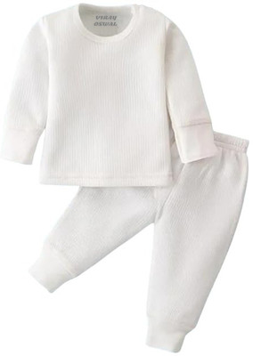 VIRAY Top - Pyjama Set For Baby Boys & Baby Girls(White, Pack of 1)