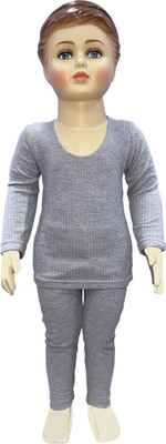 Selfcare Top - Pyjama Set For Baby Boys & Baby Girls(Grey, Pack of 1)