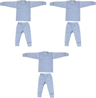 MONAL Top - Pyjama Set For Boys & Girls(Blue, Pack of 3)