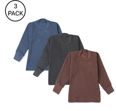 FASHFLOW Top For Baby Boys & Baby Girls(Grey, Pack of 3)
