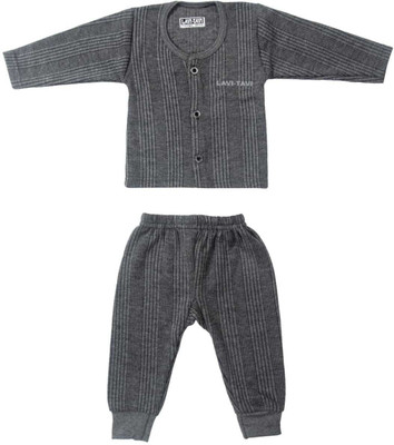Lavi-Tavi Top - Pyjama Set For Baby Boys & Baby Girls(Grey, Pack of 2)