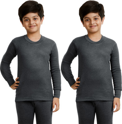 LUX COTT'S WOOL Top For Boys(Grey, Pack of 2)