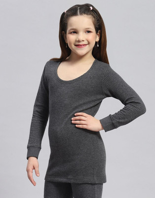 AJ Hosiery Top For Boys & Girls(Grey, Pack of 1)