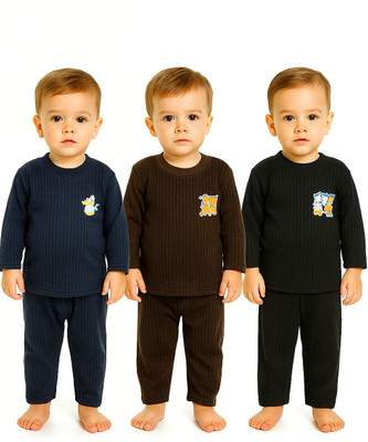Fly Step Top - Pyjama Set For Baby Boys & Baby Girls(Multicolor, Pack of 3)