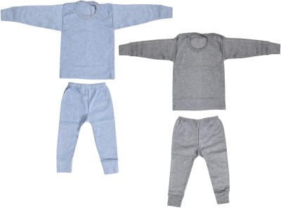 MONAL Top - Pyjama Set For Boys & Girls(Grey, Pack of 2)