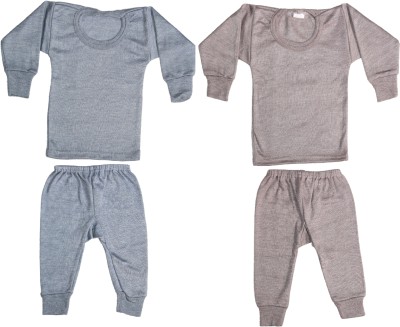 KETKAR Top - Pyjama Set For Baby Boys & Baby Girls(Grey, Pack of 2)