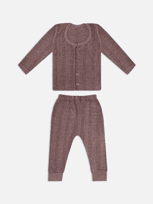 Aamarsh Top - Pyjama Set For Baby Boys & Baby Girls(Brown, Pack of 1)