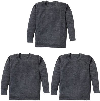 U-Light Top For Boys & Girls(Grey, Pack of 3)