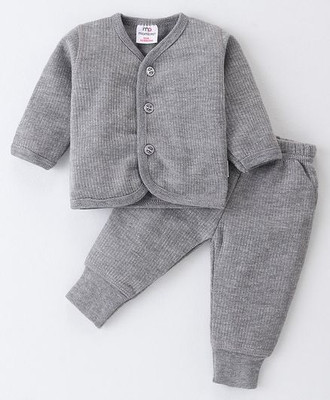 MP Moms Pet Top - Pyjama Set For Baby Boys & Baby Girls(Grey, Pack of 2)