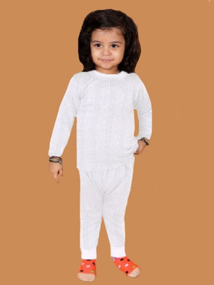 BODYSHINE Top - Pyjama Set For Baby Boys & Baby Girls(White, Pack of 1)