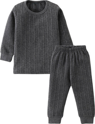 MRD DESIGNER HUB Top - Pyjama Set For Baby Boys & Baby Girls(Grey, Pack of 1)