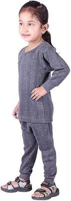 Desnuda Top - Pyjama Set For Baby Boys & Baby Girls(Grey, Pack of 1)