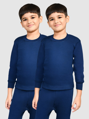 LUX COTT'S WOOL Top For Boys(Blue, Pack of 2)