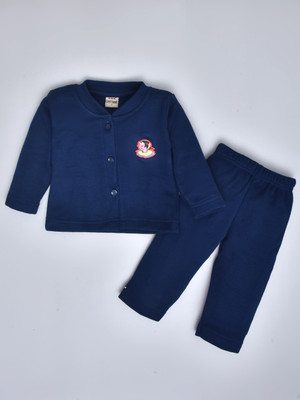 LUX COTT'S WOOL Top - Pyjama Set For Baby Boys & Baby Girls(Blue, Pack of 1)