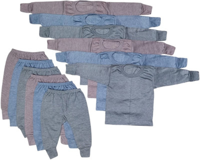 leemony Top - Pyjama Set For Baby Boys & Baby Girls(Multicolor, Pack of 6)