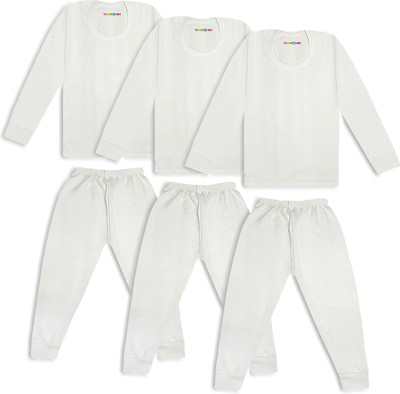 Trampoline Top - Pyjama Set For Boys & Girls(White, Pack of 3)