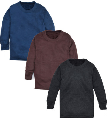 HAUNKY Top For Baby Boys & Baby Girls(Multicolor, Pack of 3)