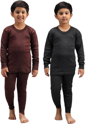 ANIXA Top - Pyjama Set For Baby Boys(Grey, Pack of 2)