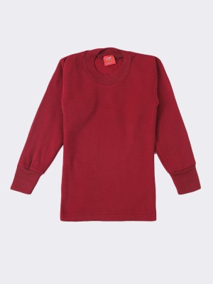 LUX COTT'S WOOL Top For Boys & Girls(Maroon, Pack of 1)